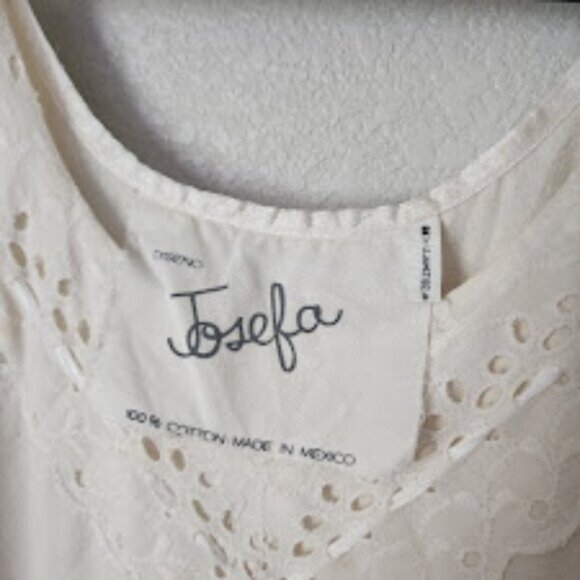 JOSEFA 70's Boho Bridal Eyelet Ruffle Folk Style Prairie dress with shawl/cape - Picture 14 of 16